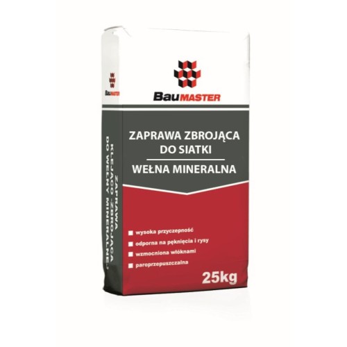 Zaprawa Zbrojąca Do Siatki Baumaster-Wełna Mineralna worek 25kg