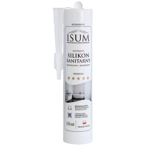 Isum silikon neutralny sanitarny budowlany 310ml-1szt.