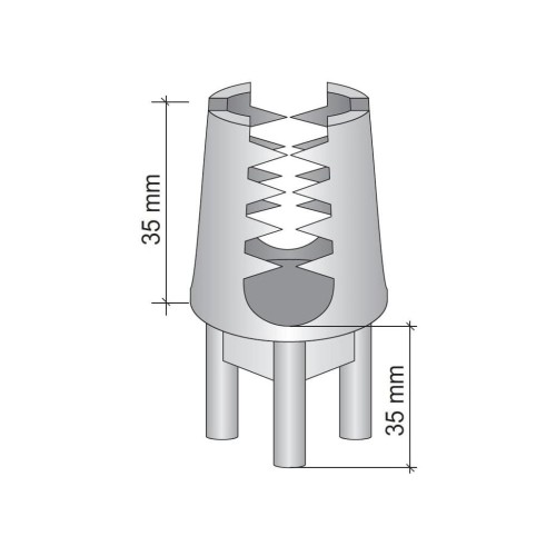 Kształtka Zatrzaskowo-Krzyżowa / op. 500 sztuk 35x35 mm